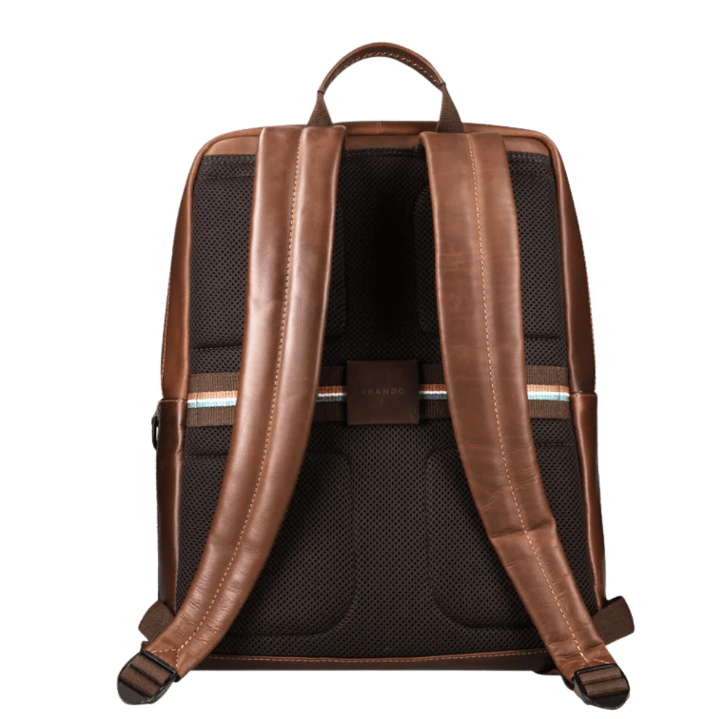 Brando James Leather 3416 15 inch laptop backpack brown rear png