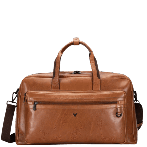 Brando Winchester 3185 Leather Duffle medium tan front png