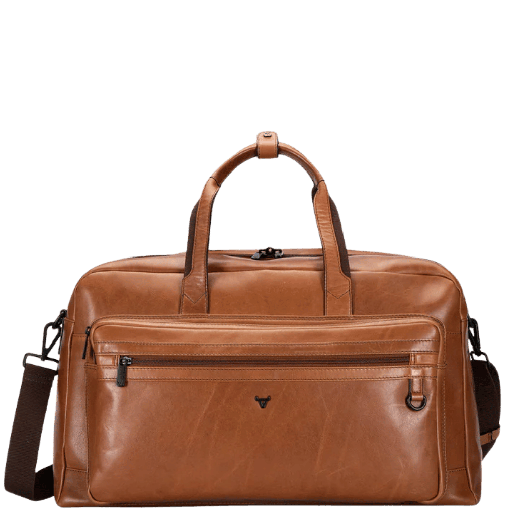 Brando Winchester 3185 Leather Duffle medium tan front png