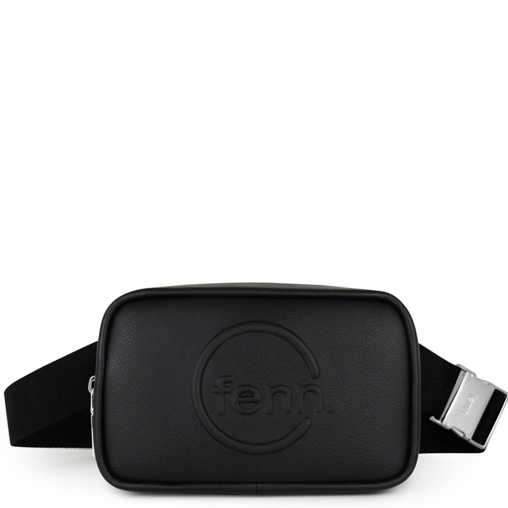 Fenn Collection Camera Pouch Sling 022 Black Silver hardware front png