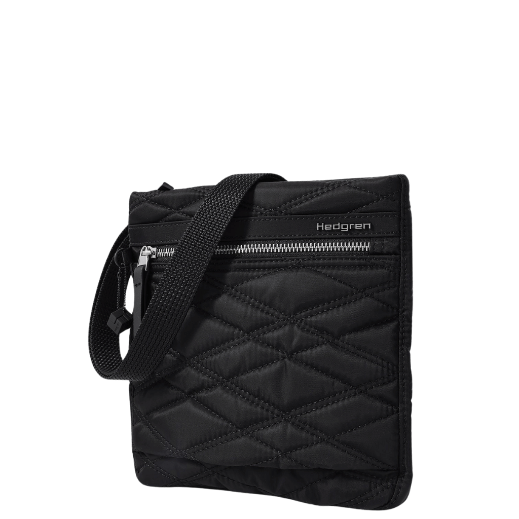 Hedgren Inner City Leonce Quilted crossbody 112Q black front3qrtr png