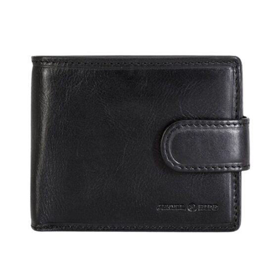 Jekyll Hide Oxford Leather Wallet 2790 Billfold Black front jpg