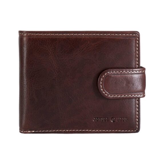 Jekyll Hide Oxford Leather Wallet 2790 Billfold Brown front jpg