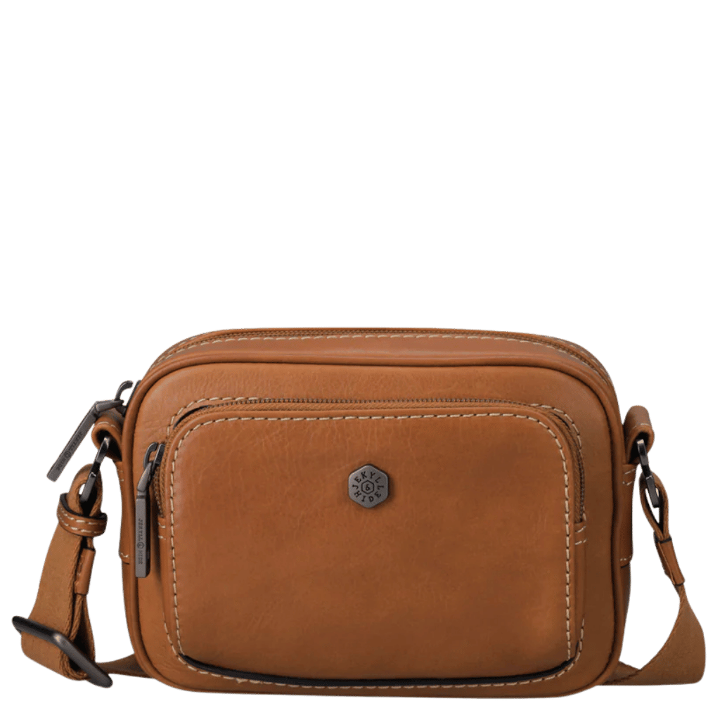 Jekyll and Hide Leather East West rossbody Colt tan front png
